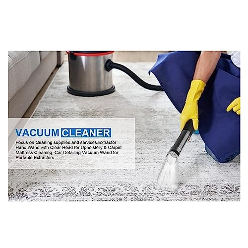 Extractor Tool Hand Wand with Clear Head Compatible with Upholstery & Carpet Cleaning, Car Detailing Vacuum Wand for Truckmounts