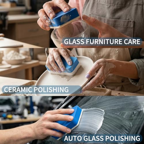 Glass Polish kit,6.76Fl Oz cerium oxide glass polish compound with polishing brush,glass scratch remove,Oil Film Cleaner,Glass Cleaner, Removes Stains and Water Spots, for Cars Glass and Mirror - size: 6.76 Fl Oz (Pack of 1)