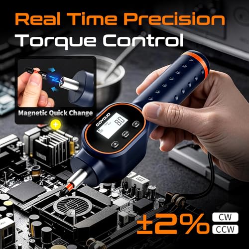 GOYOJO Digital Torque Screwdriver 1.77-17.7 in.lb / 0.2-2 Nm, 1/4 Adjustable Inch Pound Torque Wrench Screwdriver Set with Strong Magnetic Bits,999 Data, for Gunsmithing, Electronics and Mounting - size: 1.77-17.7 in-lb
