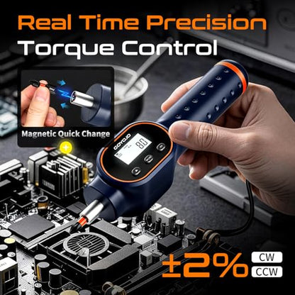 GOYOJO Digital Torque Screwdriver 7.08–70.8 in-lb / 0.8–8 Nm, 1/4" Adjustable Torque Screwdriver Set with Buzzer & Magnetic Bits, 999 Data Storage, for Gunsmithing, Electronics, and Mounting - size: 7.08–70.8 in-lb