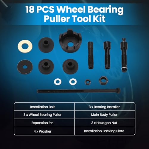 maXpeedingrods Wheel Bearing Removal Installer Tool for Harley Davidson 2000+, VT102 Motorcycle Wheel Bearing Puller Tool Kit for 0.75" 1" 25mm Bearings,18 Pcs