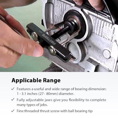 FIRSTINFO Crankshaft Camshaft Seal Puller with 2 Pairs of Hooks | Fits 27-80 mm / 1-3.1" oil seals removal • 4.6 in x2 + 2.87 in x2 hooks • Hook-tip engagement • Made in Taiwan - size: Removal Puller Kit