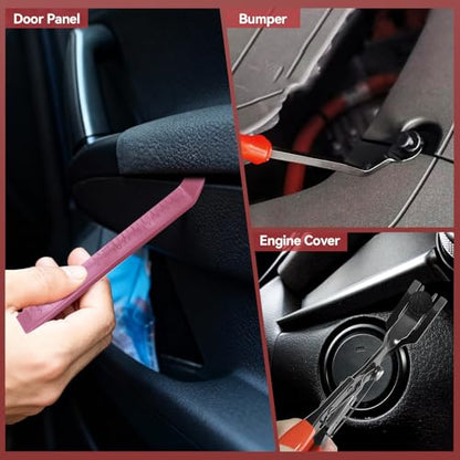 2080PCS Auto Retainer Clips Kit with Fastener Plier, Trim Removal Tools and 3-Layer Organizer Box, 33 Most Common Push Rivets for Car Bumper, Fender, Door Panel and Interior Repair - style: 2080pcs