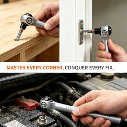 40 in 1 Ratchet Screwdriver Set, 60-Tooth Magnetic Ratcheting Screwdriver Set with 180° Rotating Ratchet Head for DIY Project, Home Repair & Furniture