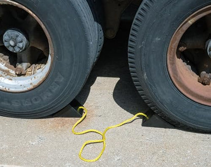 Vestil RWC-2-PR Molded Rubber Wheel Chock with Rope 8 In. x 56 In. x 4 In. Black
