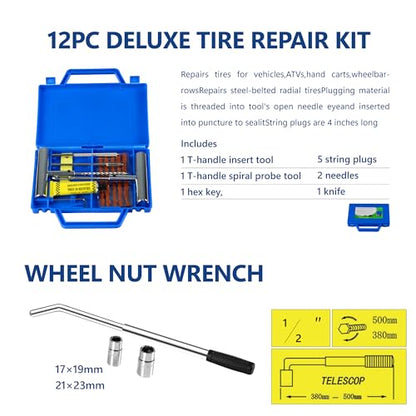 Black+Blue 2 Ton Low Profile Steel Racing Floor Jack with Quick Lift Pump - 2t Jack Stand Tire Repair Kit - Lifting Range 1.5-24 Inches - color: Black+Blue2