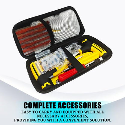 45PCS Tire Plug Kit Car Emergency Flat Tire Repair Tool Set Drill Rubber Repair Screws Tires Plug Tubeless Puncture Fix Kits Professional Tools for Cars Motorcycles ATV UTV Trucks Roadside Kit - size: 45PCS