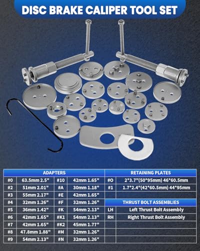 SIXIWANZI Brake Caliper Tool Heavy Duty Brake Caliper Compression Tool Black 24pc - color: BLACK