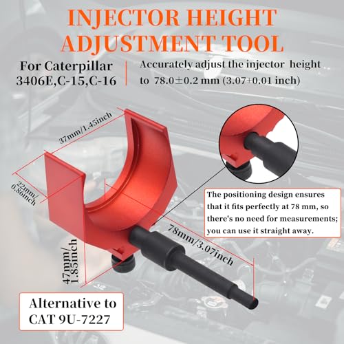3PCS J-42083 Automatic Timing Pin + 9U-7227 Injector Height Adjustment Gauge Tool + J-38587-A Engine Barring Socket, Compatible with Caterpillar 3406E C-15 C-16 - size: 3pcs