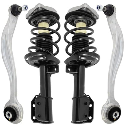 Detroit Axle - Front Struts Kit for Mercedes-Benz 2010-2015 GLK350 2013-2015 GLK250, 2 Lower Forward Control Arms with Ball Joints 2 Struts Coil Spring Assembly 2013 2014 2015 Replacement - size: 4CQ501505/Big Kit