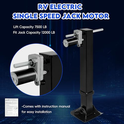 500370 RV Single Speed Drive Motor Compatible with Bulldog Electric Single-Speed Jacks, Replace for Bulldog Powered Drive Kit BD1046130-00, 1824200100, 1824210100, 1046131, 1046130
