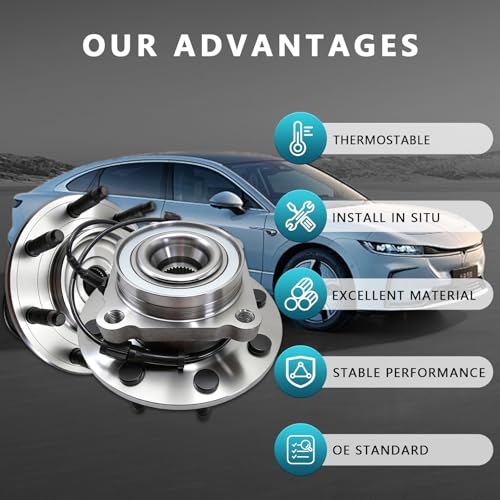 515098 Front Wheel Bearing Hub Assembly for Chevrolet Silverado 2500 3500 HD 2007-2010, Suburban 2500 2007-2013, GMC Sierra 2500 3500 HD, Yukon XL 2500 2007-2013, Hummer H2 2008-2009 - size: 515098