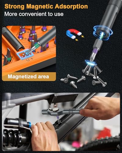 43 in 1 Ratchet Screwdriver Set, Magnetic Screwdriver Set, 2025 New Model Repair Tool Kit with DIY Ratchet Handle, Metal Pry Bar, 40 Precision Bits for Electronics,Furniture,Bicycle