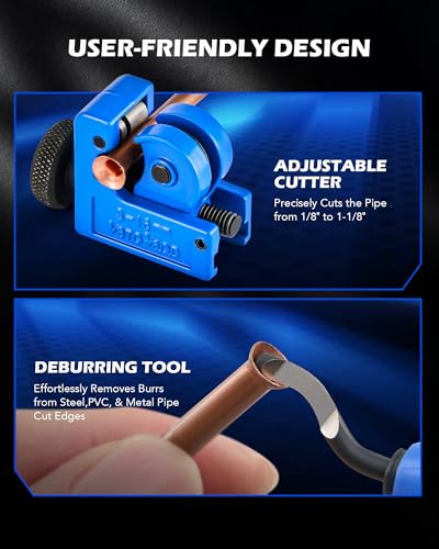 Orion Motor Tech Brake Line Flaring Tool Kit, 45 & 37 Degree Flaring Tool Set, Single Bubble Double Flare Tool Kit for Brake Lines, Professional Brake Flare Tool Kit for 3/16" 1/4" 5/16" 3/8" Tubes - size: Dual-Head 37° & 45°