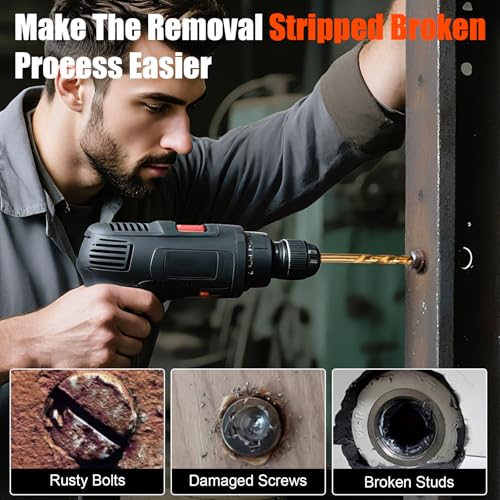 Coobeast 18pcs Screw Extractor Set and Left Hand Drill Bits For Removing Broken Bolt Extractor Kit, Easy Out Screw Extractor Set, Screw Remover Tool With Storage Case, Gifts for Men, Dad and Husband - size: 18PCS