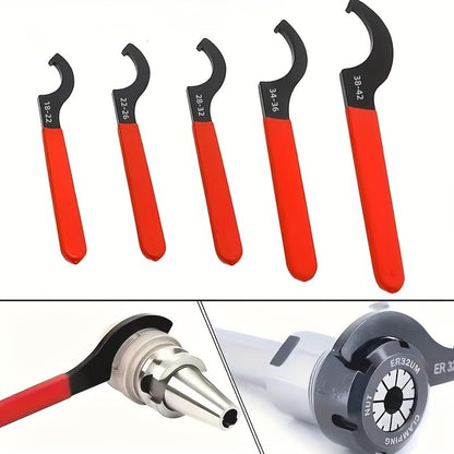 5-Piece Coilover Wrench Set, C Spanner for Shock Adjustment | Suspension service, precise collar adjustment, five sizes, ergonomic grip, workshop & DIY use
