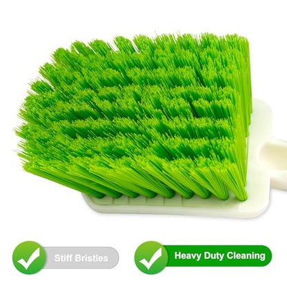 2 Pack Car Wash Brush, Tire Brush for Cleaning Tires, Soft & Stiff Bristle Wheel Cleaner, Car Cleaning Supplies for Wheels, Rims, Carpet, Truck, SUV, Moto, RV, Motorcycle