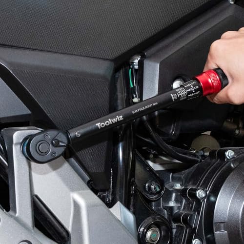 Toolwiz 3/8-Inch Drive Click Torque Wrench 5-45 Ft-Lb/6.8-61 Nm | ±3% High Accuracy Dual Direction Adjustable 72 Tooth Torque Wrenches Tool for Bike, Motorcycle, MTB, Car Repair