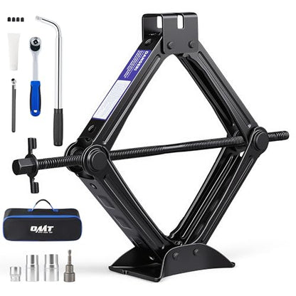 Orion Motor Tech 2 Ton Scissor Jack, 15 pc. Dual-Action Car Scissor Jack Kit for Sedan SUV MPV with Ratchet Wrench Drill Sockets, 4409 lb. Portable Car Jack and Stand Kit for Spare Tire Changing - style: Double Tooth