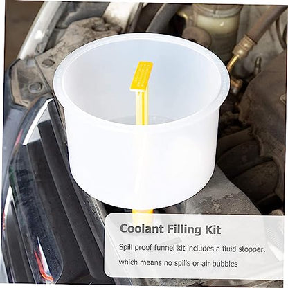 Spill Coolant Funnel Fill Kit Radiator Tool for Easy Refills Prevents Spills Trapped Air Construction for Automotive Cooling Systems