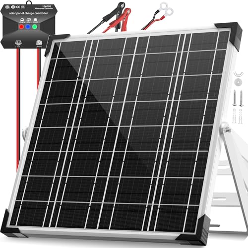 Voltset 12V Solar Battery Charger - 20W Waterproof Solar Panel Kit with Smart MPPT Controller - Trickle Charger Maintainer for Car RV Boat Marine Trailer Automotive Trailer Truck Motorcycle - size: 20W Smart MPPT