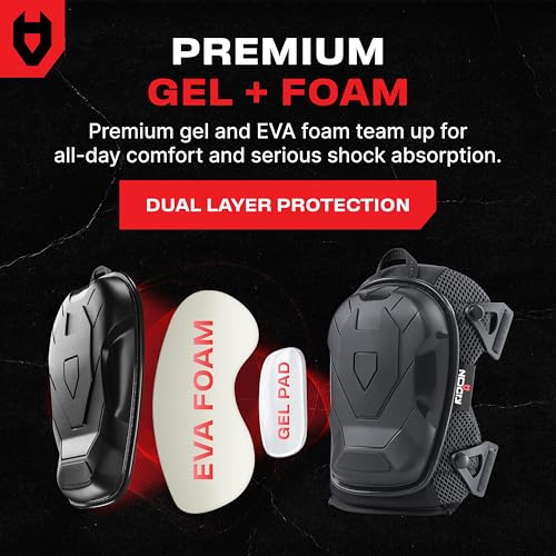 NoCry Professional Construction Knee Pads for Men and Women with Non-Slip Heavy Duty Cap and Ankle Support — Thick Foam and Gel Cushioning — Reinforced, Adjustable Straps and Military Grade Rivets - style: Improved