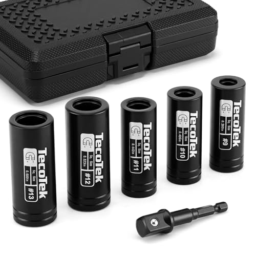 TecoTek 6PCS Magnetic Large Tap Socket Set, 1/2" Drive Square Drive Tap Handle Tool, Tap Sockets Fit 5/8", 11/16", 3/4", 7/8" and 1" Taps Manufactured to M.C.T.I. Standards - size: Large Magnetic Tap Socket