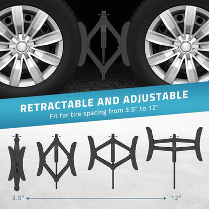 PAULINN Camper RV Wheel Chock Stabilizer 2 Sets for Travel Trailers Heavy Duty X Chocks Fits 3.5" To 12" Wheel Gaps