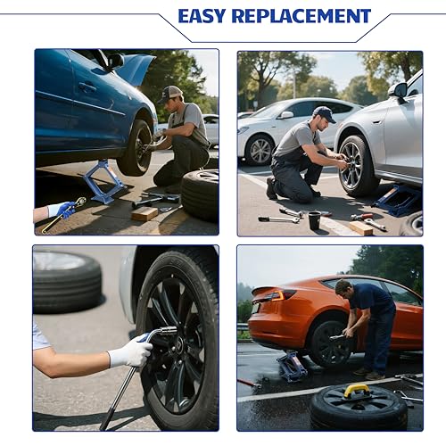 LARBANKE Car Jack Kit, 2.5 Ton (5511lbs), 16.5'' Portable Non-Slip Scissor Lift Jacks, Car Jack 8 Piece Set with Ratchet and Tire Replacement Kit for Sedan, MPV, SUV