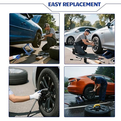 LARBANKE Car Jack Kit, 2.5 Ton (5511lbs), 16.5'' Portable Non-Slip Scissor Lift Jacks, Car Jack 8 Piece Set with Ratchet and Tire Replacement Kit for Sedan, MPV, SUV