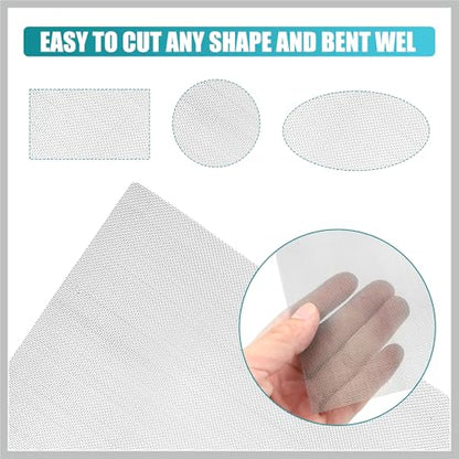 5PCS Welding Mesh Plastic Reinforcing Stainless Steel Wire Mesh Screen for Thermoplastic Repairs Welding Kit for Bumper Kayak Window Screen Mesh Fireplace Net Replacement Car Parts