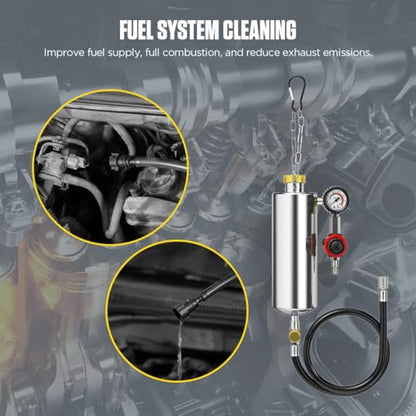 AUTOOL Fuel Injector Cleaner Kit Fuel System Cleaner, Non-dismantle Fuel Injector Cleaner Tester 1000ML 150PSI Automotive Intake Valve Manifold Throttle Body Catalytic Converter Cleaner