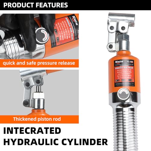 10T Hydraulic Gear Puller, 2/3 Jaw Bearing Puller Kit with 9.8 Inch Spread, Heavy Duty Wheel Hub Separator for Automotive Industrial Machinery Maintenance, Forged Steel, YL-10T - size: YL-10T