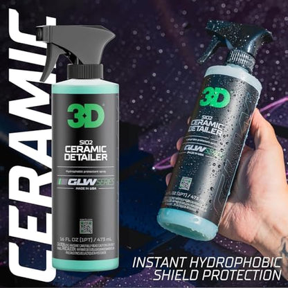 3D SiO2 Ceramic Detailer 1 Gallon – Quick Detailer with Advanced SiO2 Polymers – Hydrophobic Protection, UV Defense, High Gloss Finish, Ceramic Coating Booster – Professional Car Care – Made in USA - size: 128 Fl Oz (Pack of 1)