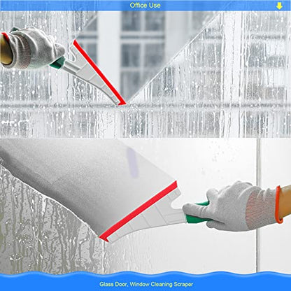 Window Tint Squeegee, Rubberized Handle Side Wiper Swiper for Tinting | Flexible Rubber Channel Blade, Sharp Corner for Hard to Reach Spots, Mirror Shower Water Removal Glass Door Cleaning