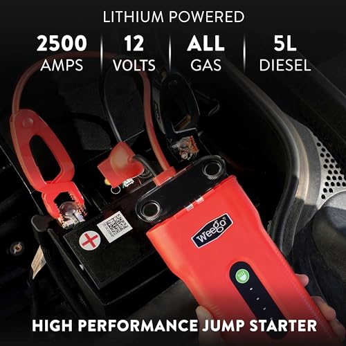Weego 70: 2500A Self-Use 12V Lithium Car Battery Jump Starter - USA-Engineered Safe Replacement for Jumper Cables - Boat & Car Jumper Starter Portable for All Gas and 5L Diesel Engines (N70) - size: Weego 70