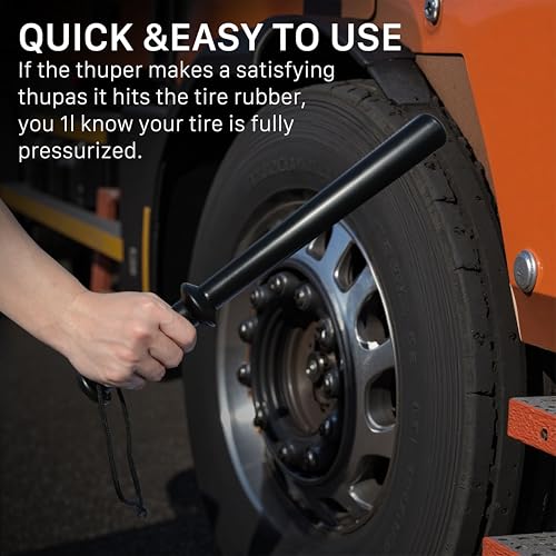 MALTERZER Rubber Tire Checker for Truckers Tool for Checking Tire Pressure, Wheel & Tire Accessories & Parts, Tire Repair Tools Fish Bat Self Defense - color: Black