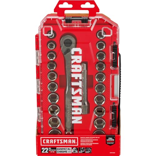 CRAFTSMAN Mechanics Tool Set, 1/2" Drive, SAE/Metric, 22 Piece (CMMT12030) - style: 1/2 Inch Set, 22 Piece