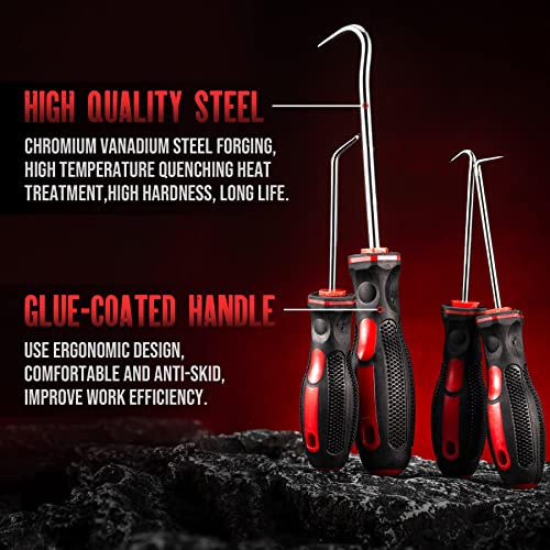 AMM 10 Piece Pick and Hook Set, Precision Automotive Pick Tool Set for Car Auto Oil Seal/O-Ring Seal Gasket Pick Mini Hooks Puller Remover Best for Automotive and Electronic Tools, Practical Tool