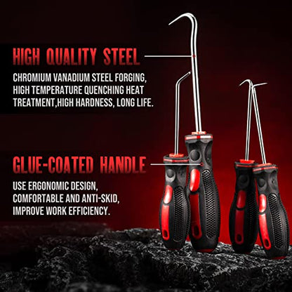 AMM 10 Piece Pick and Hook Set, Precision Automotive Pick Tool Set for Car Auto Oil Seal/O-Ring Seal Gasket Pick Mini Hooks Puller Remover Best for Automotive and Electronic Tools, Practical Tool