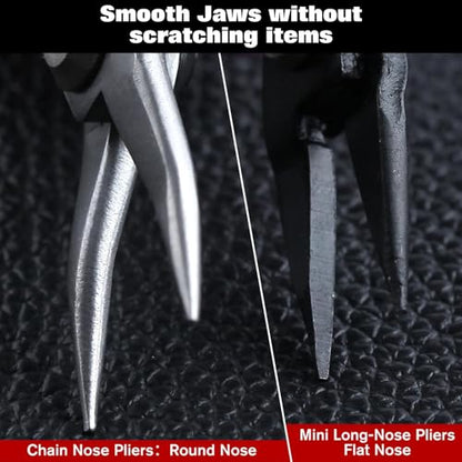 SPEEDWOX 4.5 Inch Mini Long-Nose Pliers for Jewelry Making Tweezer Nose Pliers Mini Needle Noses Plier with Smooth Jaws Chain Nose Plier Jewellery Making Tool - size: 4.5" Chain Nose