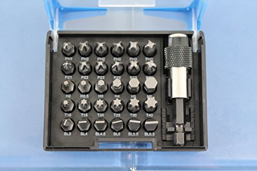 TEMO 31 pc Impact Ready Security Screwdriver Bit Set Kit with Quick Release Chuck - size: 31 Piece Set