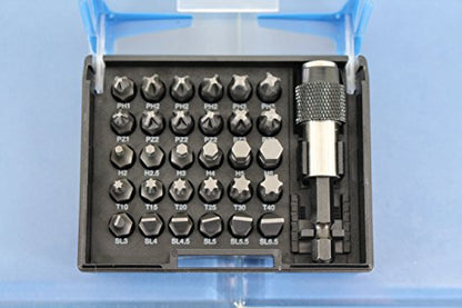 TEMO 31 pc Impact Ready Security Screwdriver Bit Set Kit with Quick Release Chuck - size: 31 Piece Set