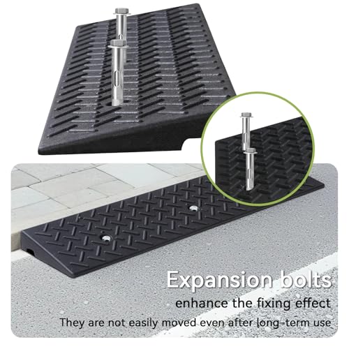 2 Pack Rubber Curb Ramps Driveway ramp, 2" H, 39.4" L, 9.8" W, Heavy Loading (6600LB)/3 Ton Capacity, Threshold, Motorcycle, Loading, Bikes, Wheelchairs Ramps - size: 2" Rise