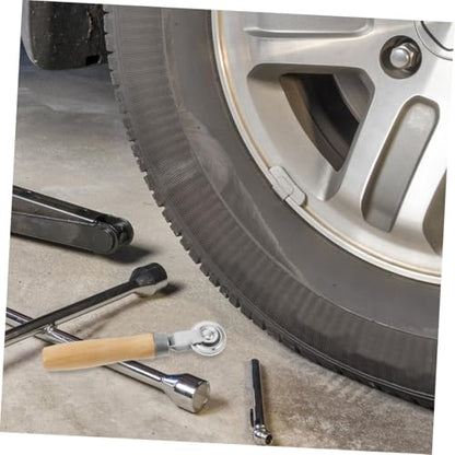 Hemobllo Tire Repair Tool Set 2pcs Tire Patch Rollers Wooden Handle for Car and Motorcycle Sturdy Roller Tool for Easy