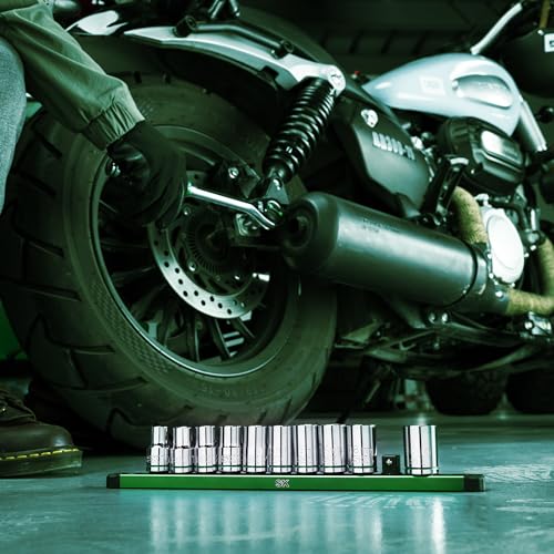 SK 1/2" Drive Socket Set, Metric Sockets, 11-Piece 10-20mm | SuperKrome Finish, Premium CR-V Steel, with Aluminum Socket Organizer - size: Shallow, style: Metric