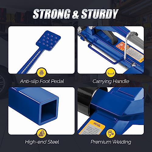 TUFFIOM Car Wheel Dolly Jack Set of 4, Mechanical 6000-lbs Car Skates, 12'' Wheel Vehicle Positioning Jack, Heavy Duty Rollers with Ratcheting Foot Pedal for Tire Auto Repair Moving, Blue - color: Blue, Set of 4