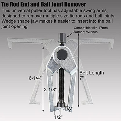 YSTOOL Front End Service Tool Set with Automotive Ball Joint Separator Tie Rod End Puller Pitman Arm Remover 5 PCS Removal Splitter Kit for Car SUV Light Truck Pickup Blue Case - color: Blue Case