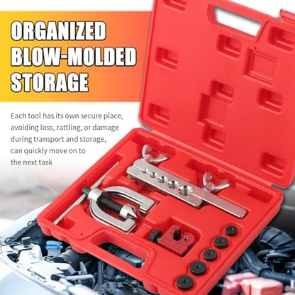 3/16" Brake Line Kit,Universal Brake Line Flaring Tool Kit with 24 Inverted Fittings & Tube Bender,Portable Brakes Lines Repair Kits as Automotive Tools for Most Hydraulic Systems