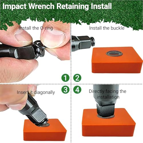 (10-Pack) 1/2" Impact Wrench Retaining Ring Clips with O-Rings and Anvil Install Tool, Heavy-Duty Carbon Steel Hog Ring Kit Compatible with Milwaukee Electric/Pneumatic Cordless Impact Wrenches